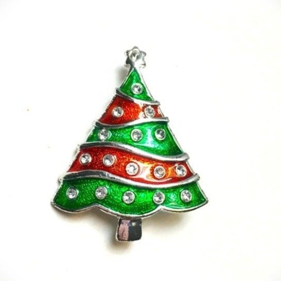 Vintage Christmas Tree Brooch Pin, great for holiday parties, great gift idea! - Picture 1 of 3